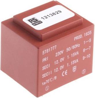 Produktbild RS PRO PCB Transformer 2.3VA 2x12V