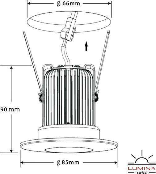 Produktbild Lumina Swiss LED Einbauspot Standard Dimmbar 3x3W warm-weiss (930 lm)