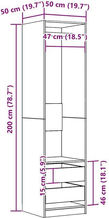 Immagine prodotto vidaXL Armadio (50 x 50 x 200 cm)