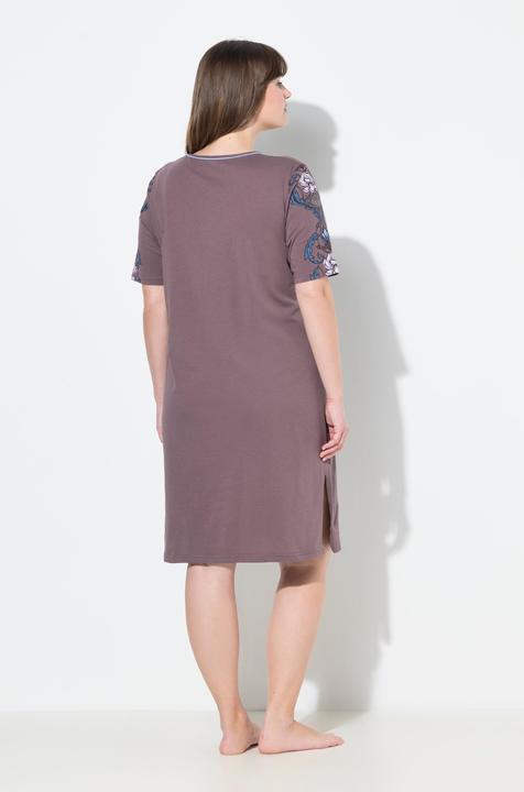 Produktbild Ulla Popken Bigshirts, 2er-Pack, Blüten, Rundhals/V-Ausschnitt, Halbarm (58)