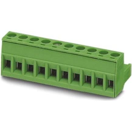 Phoenix Contact Plug-in housing, 5mm pitch, 10 way, Cavo + Spina elettrica, Verde