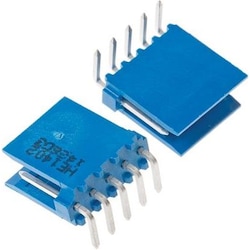 TE Connectivity 5 way 1 row r/a HE14 shrouded header, Elektronikkabel + Stecker, Blau