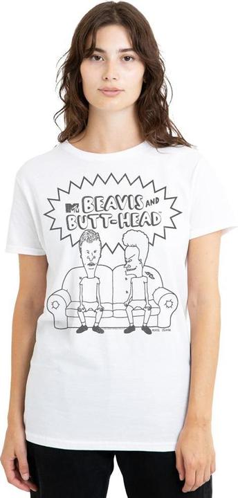 Actual product image Beavis and Butthead Unisex Adult Couch Logo T-Shirt (L)