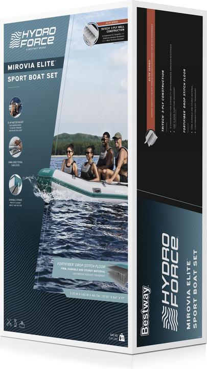 Actual product image Bestway Hydro Force Mirovia Elite 5-Person Inflatable Sport Boat Set 3.30 m (330 cm, 5 Persons)