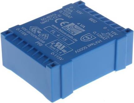 Produktbild Block Transformator FL PCB 4VA 2x15V