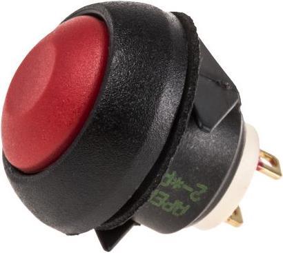 Actual product image APEM Red snap-in mounting pushbutton switch