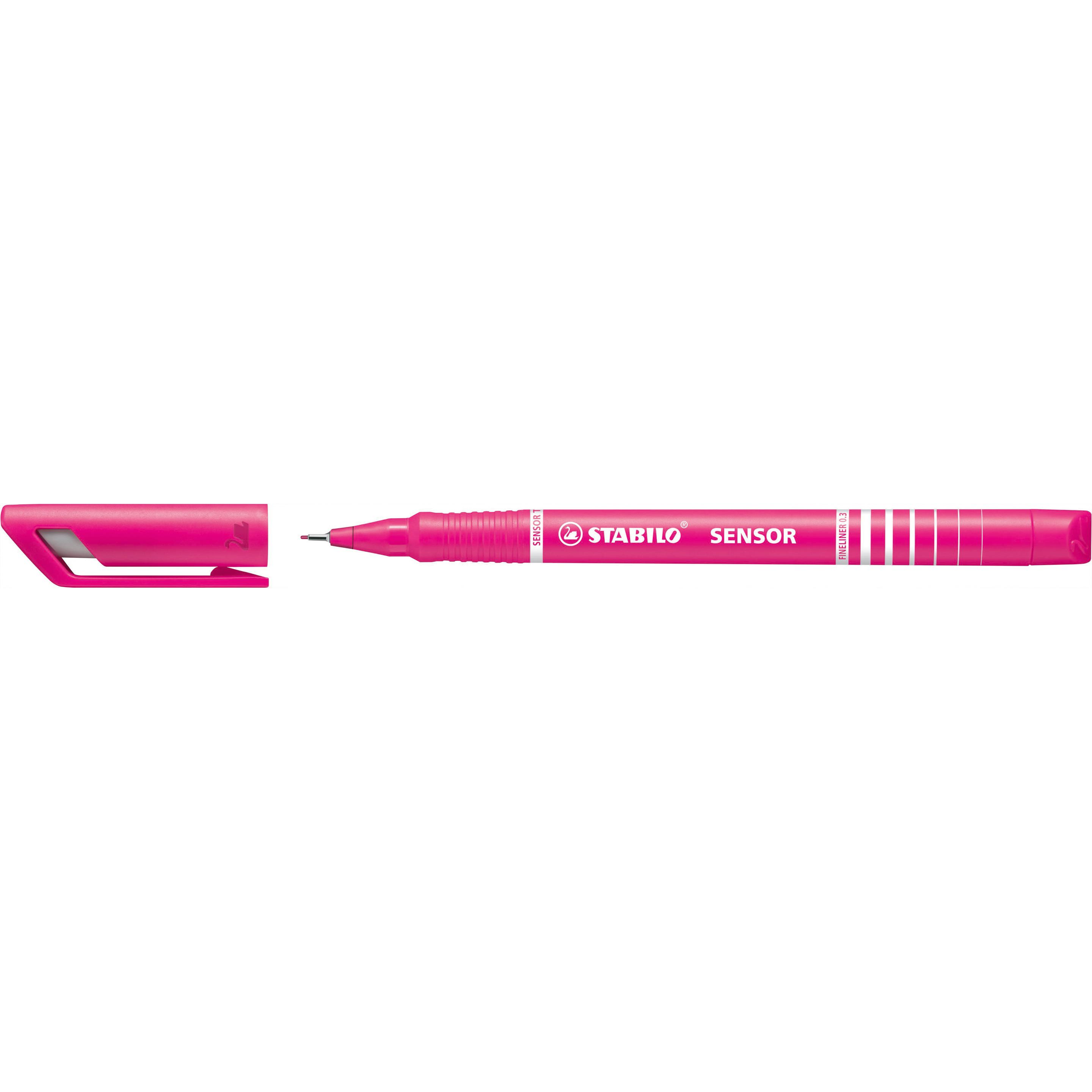 STABILO, Schreibstifte, SENSOR F Finliner mit gefederter Spitzer (Rosa, 1 x)