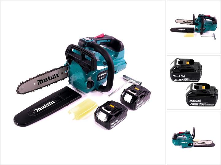 Produktbild Makita DUC 256 M Akku Kettensäge 36 V ( 2x 18 V ) Brushless 25 cm + 2x Akku 4,0 Ah - ohne Ladegerät (Akku Kettensäge)