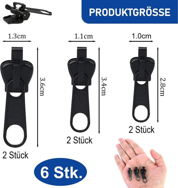 Image du produit Cbx 6 pièces curseur de fermeture à glissière de remplacement, fermeture à glissière de remplacement