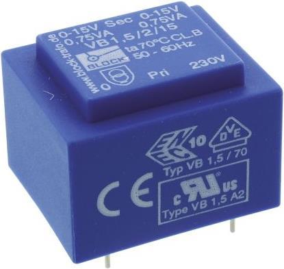 Produktbild Block Transformator PCB 1.5VA 2x15V