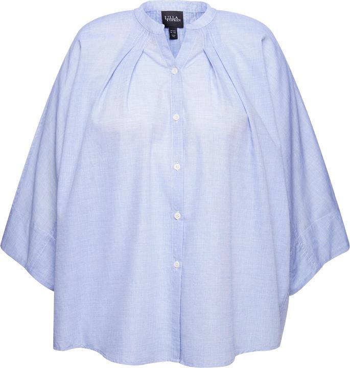 Immagine prodotto Ulla Popken Blusa dal taglio oversize con pieghe, scollo a V e maniche a pipistrello (50, 52)