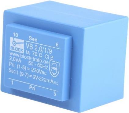 Produktbild Block Transformator PCB 2,0VA 1x9V