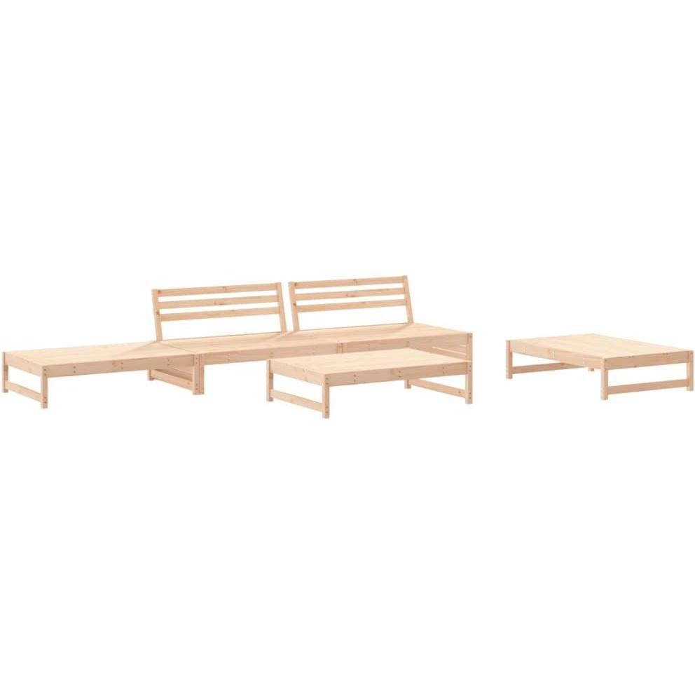 VidaXL, Gartenlounge, 5-tlg. Garten-Lounge-Set Massivholz Kiefer,Material
