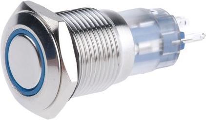 Produktbild RS PRO Switch Pushbutton Stainless Blue ring