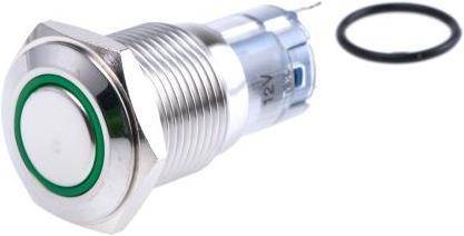 Produktbild RS PRO Switch Pushbutton Stainless Green ring