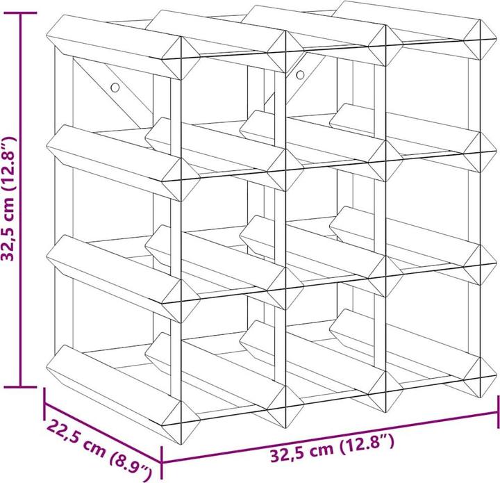 Actual product image vidaXL Dorkas (32.5 x 22.5 x 32.5 cm, 12 bottles)