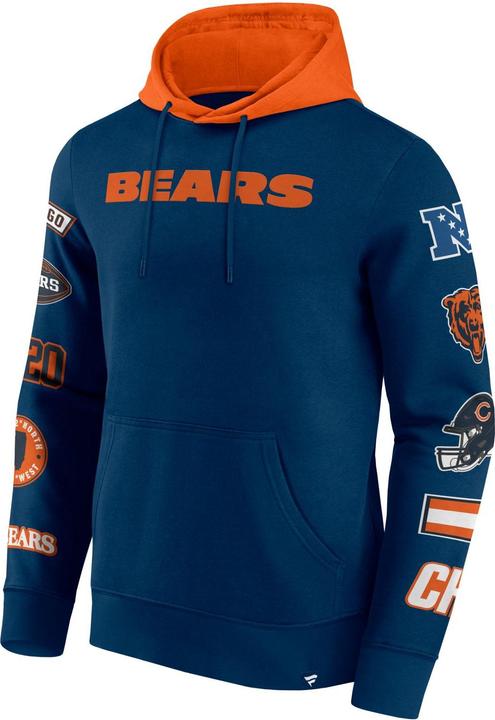 Immagine prodotto Fanatics Felpa con cappuccio con stampa sulle maniche dei Chicago Bears NFL - S (S)
