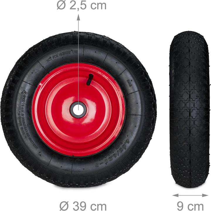 Image du produit Relaxdays Roue de rechange brouette, caoutchouc