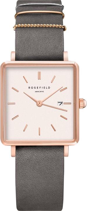 Actual product image Rosefield The Boxy Elephant Grey Rose Gold (Analogue wristwatch, 26 mm)