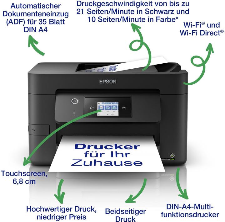 Productafbeelding Epson WorkForce Pro WF-3825DWF - Multifunctionele printer - 215,9 x 355,6 mm (Origineel) (Inktpatroon, Kleur)