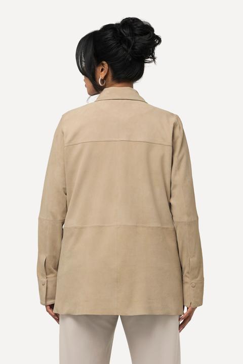Immagine prodotto Ulla Popken Camicia di pelle scamosciata con collo da camicia e maniche lunghe (46, 48)