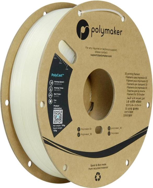 Immagine prodotto Polymaker PolyCast - Naturale - 1.75mm (1.75 mm, 750 g)