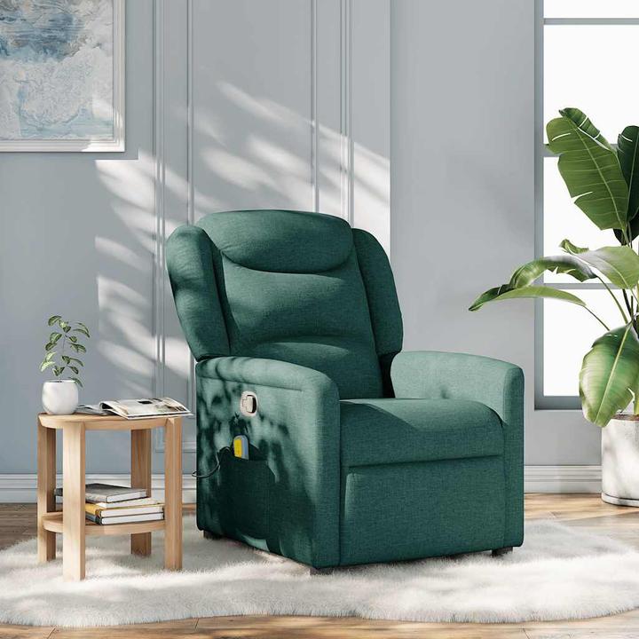 Image du produit vidaXL Fauteuil de massage Vert foncé Tissu Massage Fauteuil TV