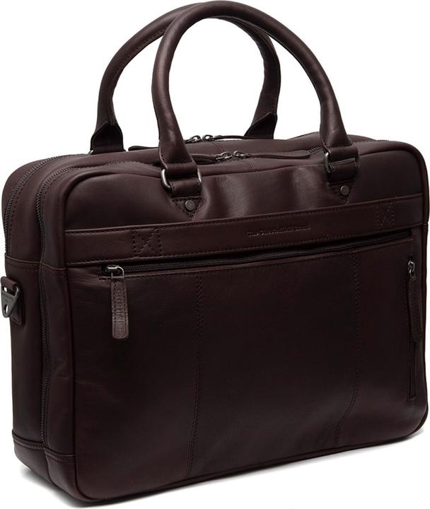 Actual product image The Vegan Cow Chesterfield Brand Leren Laptoptas Bruin Boston (17.30")