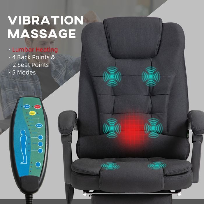 Produktbild Swisshandel24 Bürostuhl mit Massagefunktion, Schreibtischstuhl mit Liege- & Wärmefunktion