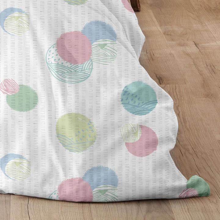 Produktbild Enrico Coss Baumwoll Seersucker Bettwäsche Bremen blau grün (Bettwäsche Set, 155x220 cm + 80x80 cm)