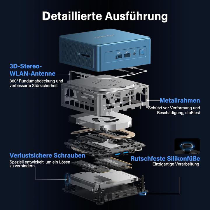 Image du produit Geekom Mini PC IT12 2025 Edition mit Intel i7-1280P (1000 Go, 32 Go, Intel Core i7-1280P)