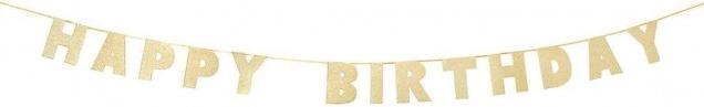 Produktbild TALKING TABLES Happy Birthday Girlande Gold