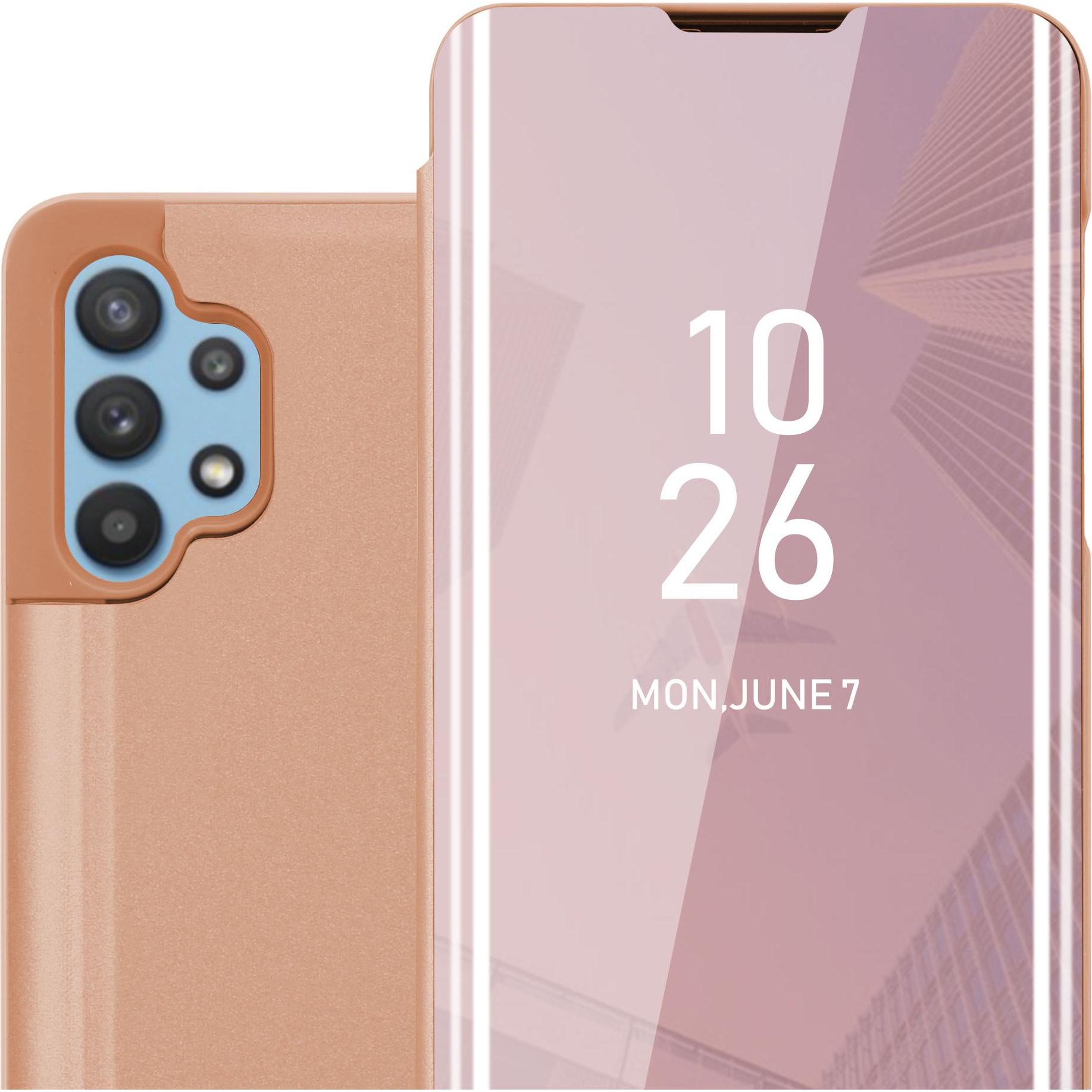 Cadorabo Book Smart View Spiegel Cover (Samsung Galaxy A32 5G), Smartphone Hülle, Pink
