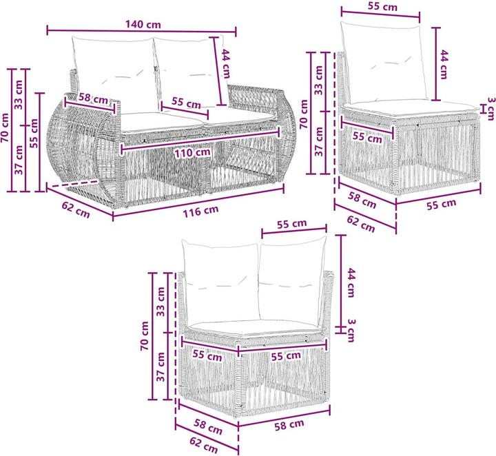 Produktbild vidaXL Garten-Sofa