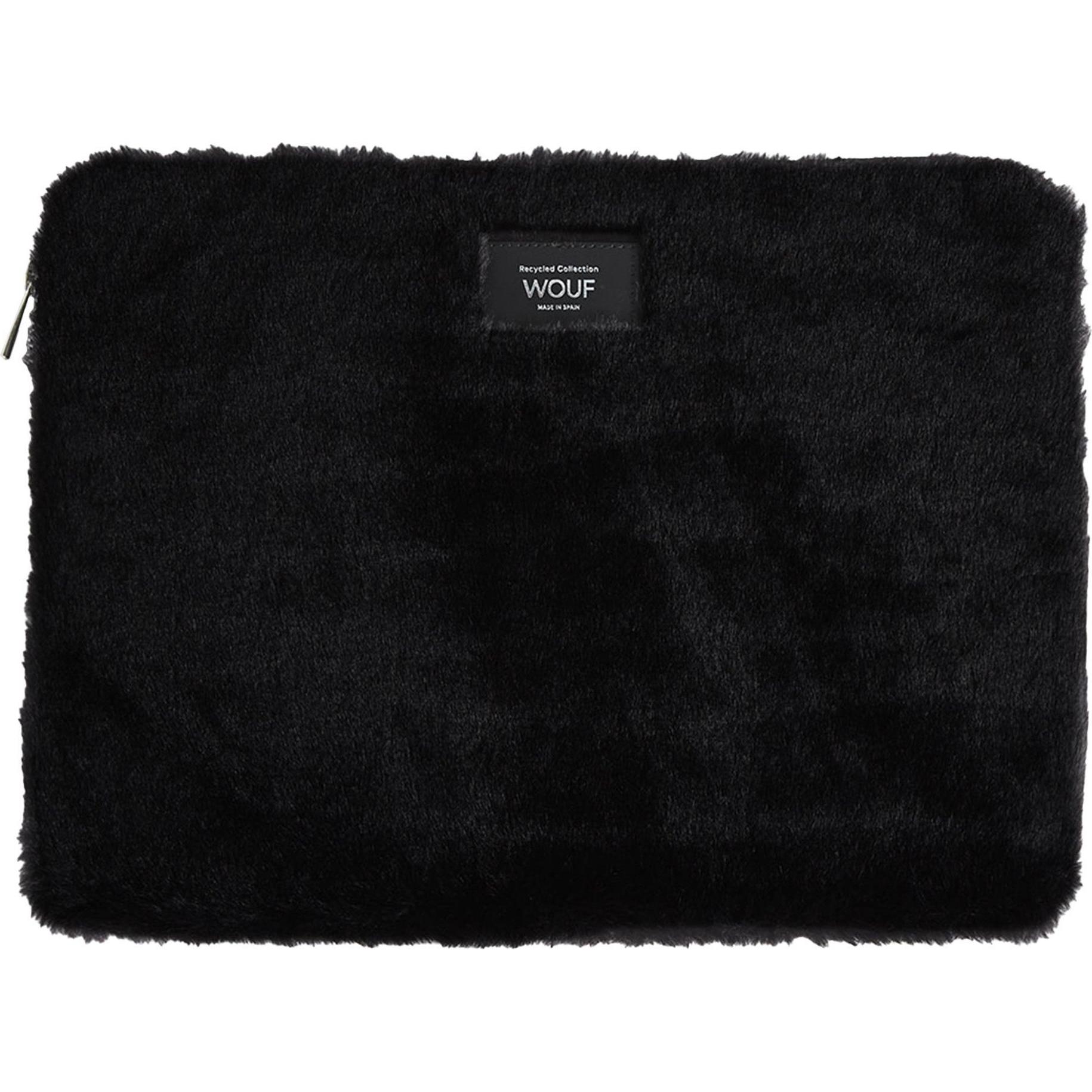Wouf Faux Fur Laptophülle 34 cm (14.96"), Notebooktasche, Schwarz