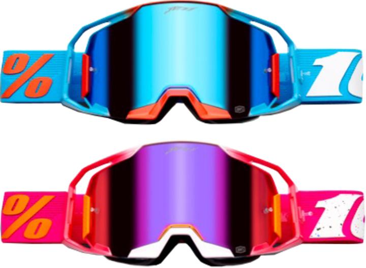 Actual product image 100% Armatic Goggle Pack Jett Lawrence (blue-pink, Mirror Blue, Pink)