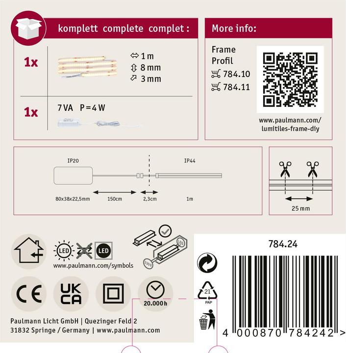 Actual product image Paulmann LumiTiles (Warm white, 100 cm, Indoor)