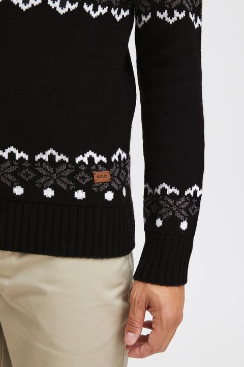 Actual product image Solid Norwig Men's Jumper Chunky Knit Pullover With Crew Neck (M)