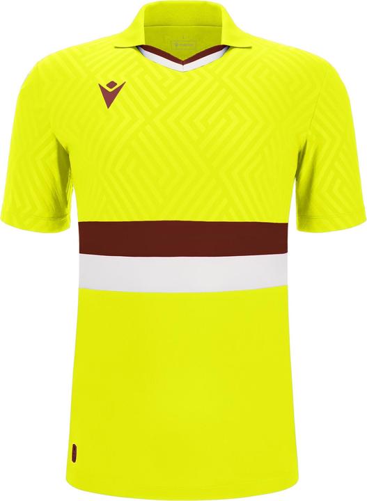 Dark Red, Fluorescent Yellow