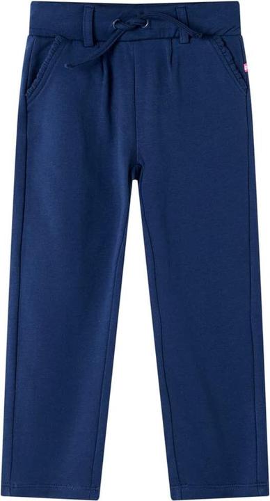 Actual product image vidaXL Children's trousers with drawstring navy blue 140,Material: 95 (140)