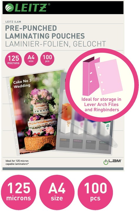 Productafbeelding Leitz warmlamineerfolies (A4, 100 Stuk, 125 µm)
