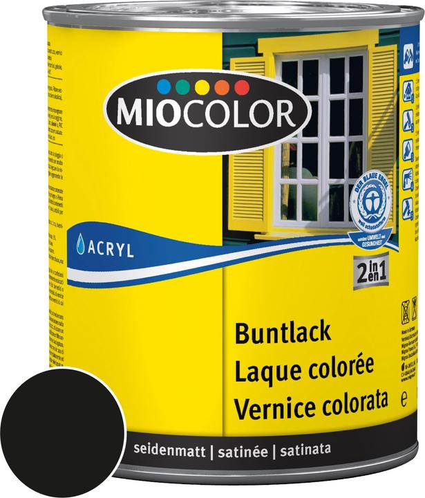 Produktbild Miocolor Buntlack (Black, Schwarz, 0.13 l)