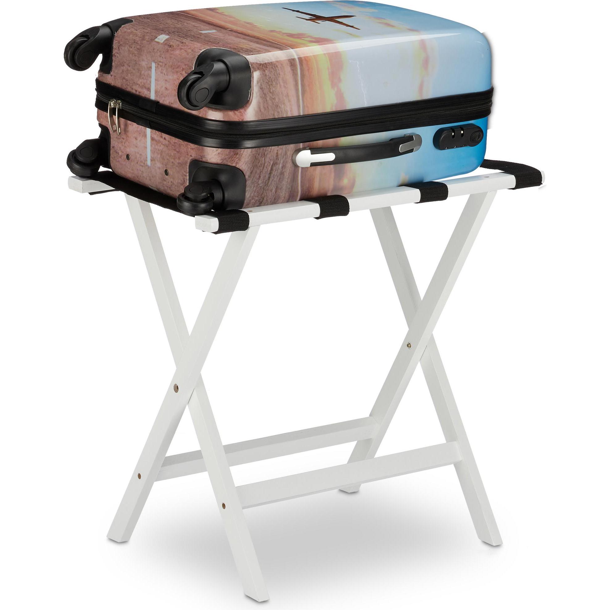 Relaxdays, Accessori da viaggio, Kofferständer, Bianco, (Portavaligie)