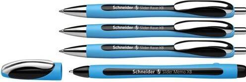 Produktbild Schneider AKTION: Kugelschreiber Slider Rave XB blau, Schreibfarbe: schwarz, 3 St. + GRATIS Schneide (Blau, Schwarz, 4x)