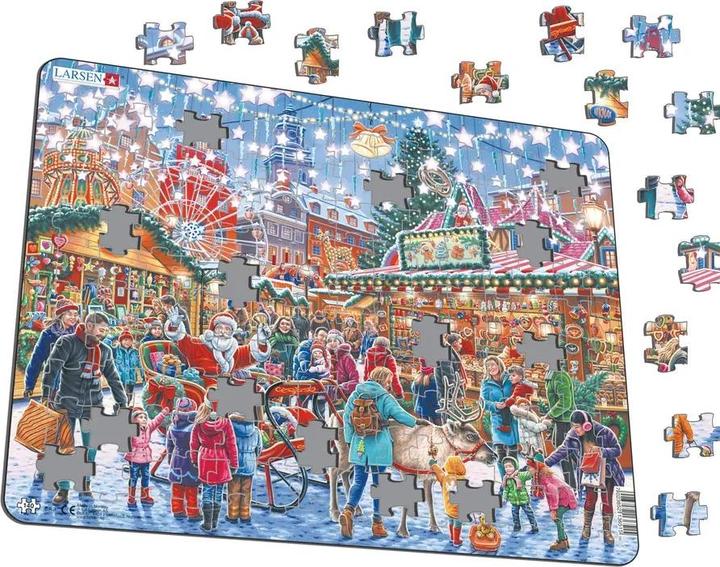 Actual product image Larsen Puzzle - Christmas market (140 pieces)