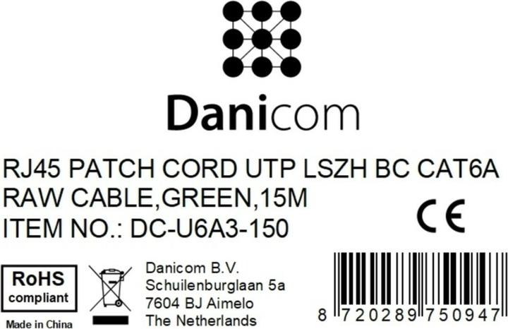 Produktbild Dsit CAT6a Netzwerkkabel 100% Kupfer (U/UTP, CAT6a, 15 m)