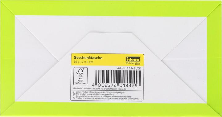 Energie-Label Idena Geschenkt. FSC-Mix 4 Farb.sort., S 16x12x6cm (1x)