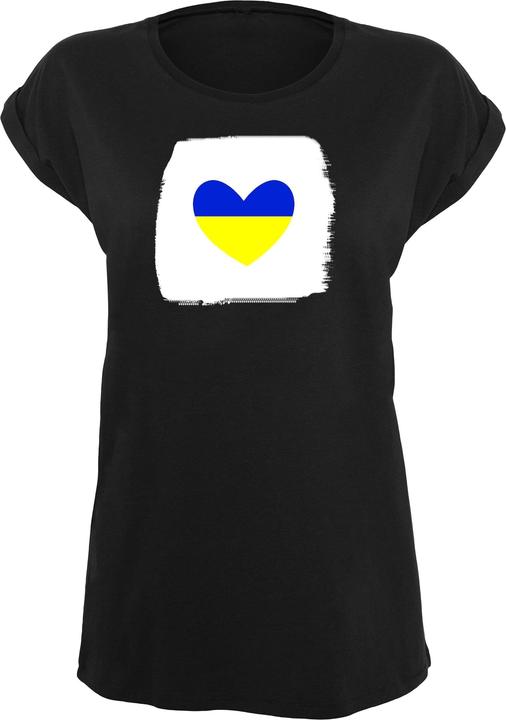 Merchcode Ladies Peace - Brush Heart Black Basic T-Shirt - 173305 (L)