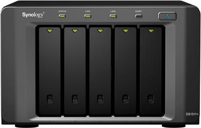 Synology Disk Station DS1511+, 5x 2TB WD ECO