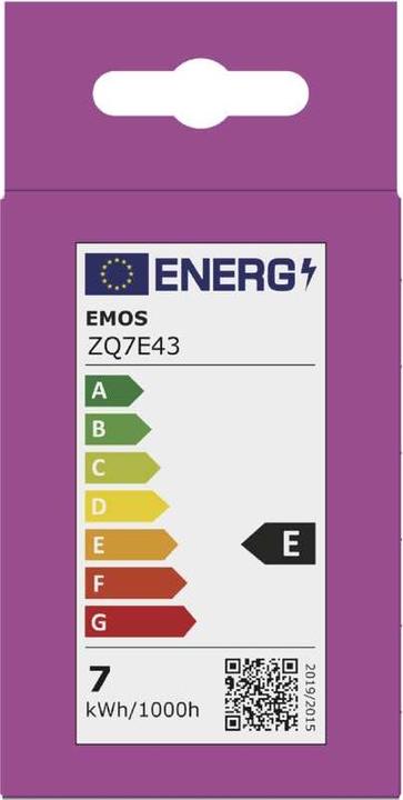 Energy Label Emos Classic R63 LED lamp / E27 / 7 W (60 W) / 806 lm / Neutral white (E27, 806 lm, 1x)